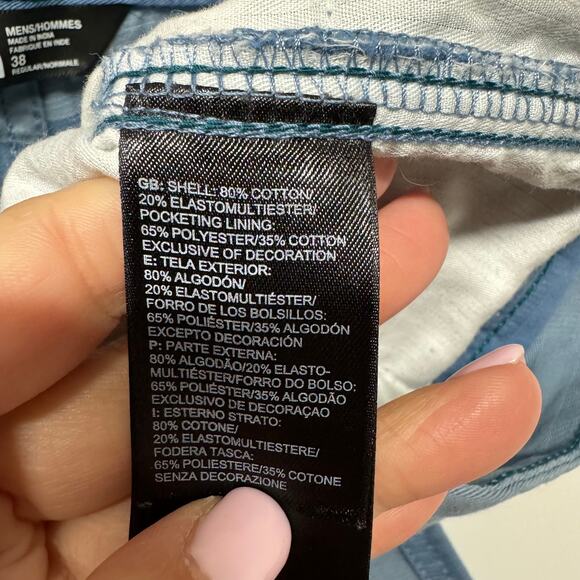 The North Face Mens Blue Checkered Plaid Explore Shorts Stretch Cotton Size 38 - Picture 8 of 11